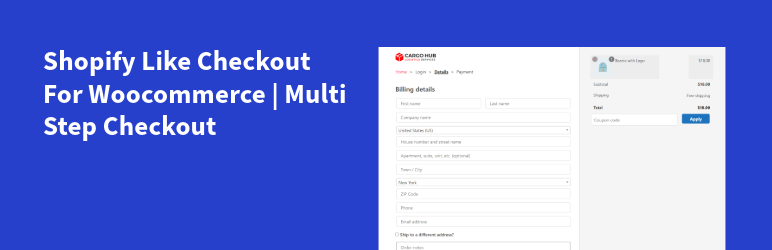 Multi-step Checkout For Woocommerce And  Shopify-like WooCommerce Checkout Preview Wordpress Plugin - Rating, Reviews, Demo & Download