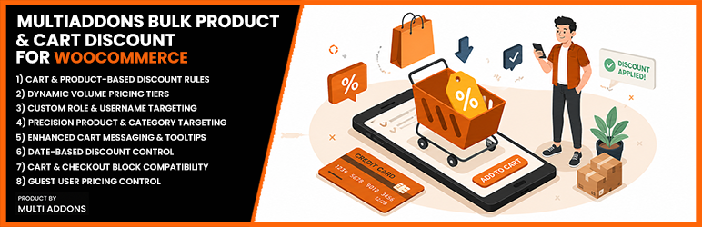 MultiAddons Bulk Product & Cart Discount For WooCommerce Preview Wordpress Plugin - Rating, Reviews, Demo & Download