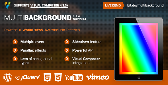 MultiBackground – Powerful WordPress Backgrounds Preview - Rating, Reviews, Demo & Download