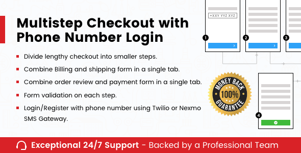 Multistep Checkout With Phone Number Login Preview Wordpress Plugin - Rating, Reviews, Demo & Download