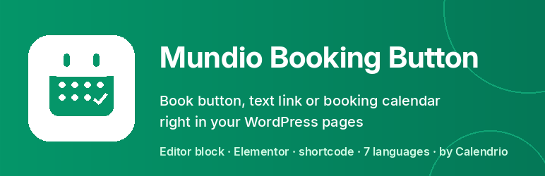 Mundio Booking Button Preview Wordpress Plugin - Rating, Reviews, Demo & Download