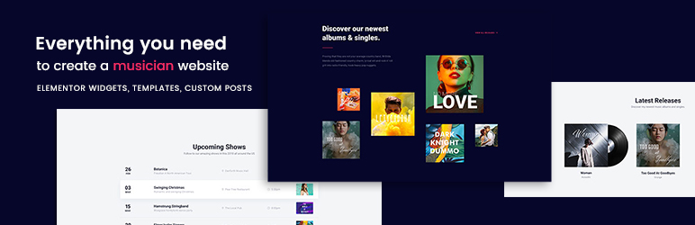 Music Pack For Elementor – Widgets And Templates For Musicians Preview Wordpress Plugin - Rating, Reviews, Demo & Download