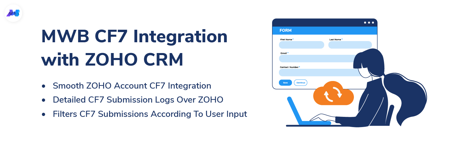 MWB CF7 Integration With ZOHO CRM – Smooth Contact Form 7 Integration With ZOHO, Easy Contact Form 7  Fields Association With Any ZOHO Module Field, Error Email Notification Preview Wordpress Plugin - Rating, Reviews, Demo & Download