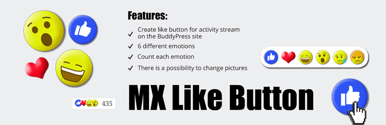 MX Like Button Preview Wordpress Plugin - Rating, Reviews, Demo & Download