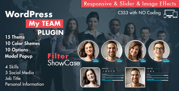 My Team Showcase WordPress Plugin Preview - Rating, Reviews, Demo & Download