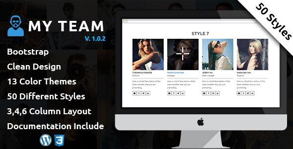 My Team – Wordpress Team Layouts Preview - Rating, Reviews, Demo & Download