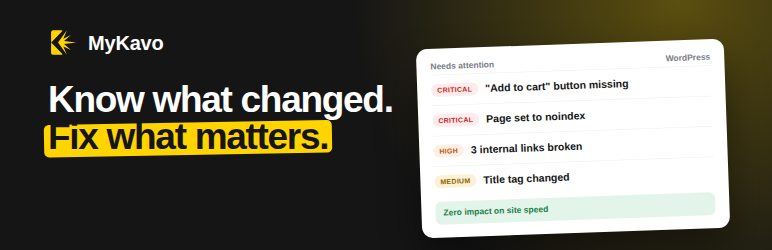MyKavo – Website Change Monitoring Preview Wordpress Plugin - Rating, Reviews, Demo & Download