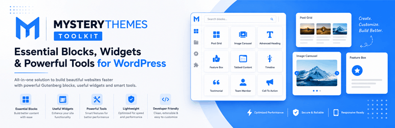 MysteryThemes Toolkit Preview Wordpress Plugin - Rating, Reviews, Demo & Download
