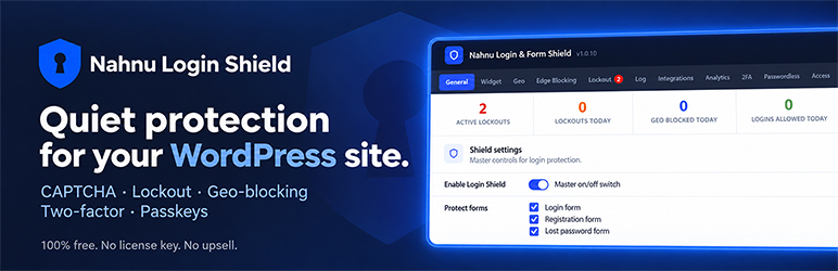 Nahnu Login Shield Preview Wordpress Plugin - Rating, Reviews, Demo & Download