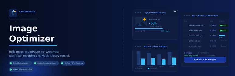 NaveenCodes Image Optimizer Preview Wordpress Plugin - Rating, Reviews, Demo & Download