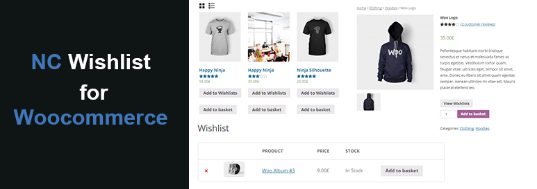 NC Wishlist For Woocommerce Preview Wordpress Plugin - Rating, Reviews, Demo & Download