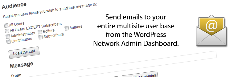 Network Mass Email Preview Wordpress Plugin - Rating, Reviews, Demo & Download