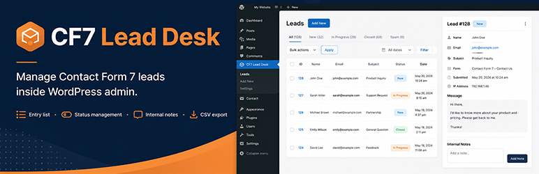 Neutrope Lead Desk For Contact Form 7 Preview Wordpress Plugin - Rating, Reviews, Demo & Download