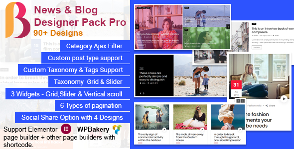 News And Blog Designer Pack Pro – Blog Plugin With Post Filter For WordPress And Elementor Preview - Rating, Reviews, Demo & Download