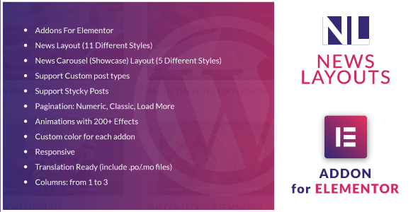 News Layouts For Elementor WordPress Plugin Preview - Rating, Reviews, Demo & Download