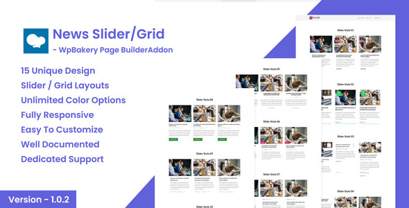 News Post Sliders News Post Grid Builder Addon – WpBakery Page Builder Wordpress Preview - Rating, Reviews, Demo & Download