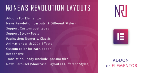 News Revolution Layouts For Elementor WordPress Plugin Preview - Rating, Reviews, Demo & Download