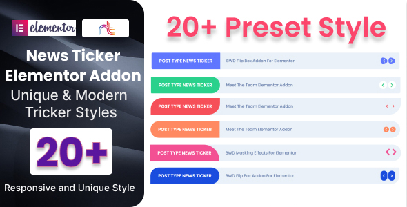 News Ticker Addon For Elementor Preview Wordpress Plugin - Rating, Reviews, Demo & Download