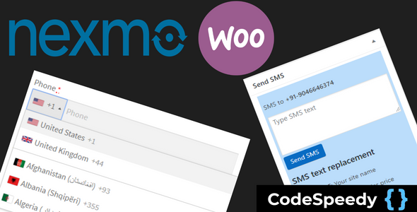 Nexmo WooCommerce SMS Alert Plugin By CodeSpeedy Preview - Rating, Reviews, Demo & Download