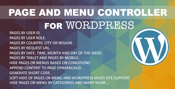 NextGen – Page And Menu Controller Plugin for Wordpress Preview - Rating, Reviews, Demo & Download
