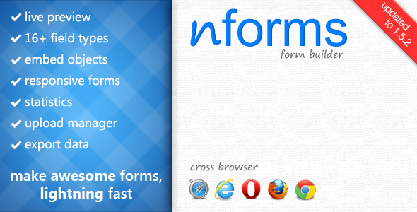 NForms – WordPress Form Builder Preview - Rating, Reviews, Demo & Download