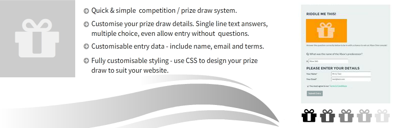 No Frills Prize Draw Competitions Preview Wordpress Plugin - Rating, Reviews, Demo & Download