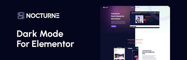 Nocturne Dark Mode – Elementor Dark Mode Toggle Plugin for Wordpress Preview - Rating, Reviews, Demo & Download