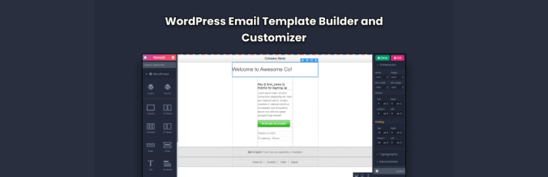Nonaki – Drag And Drop Email Template Builder Plugin For WordPress Preview - Rating, Reviews, Demo & Download
