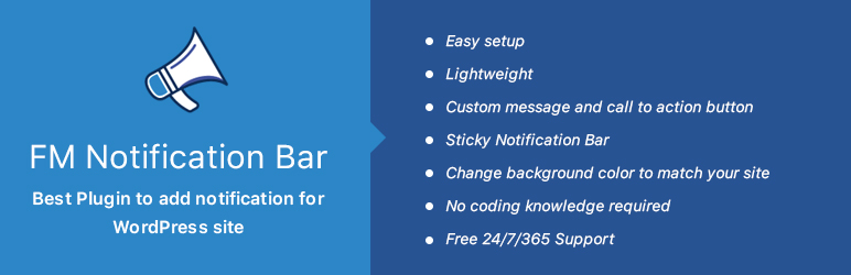 Notification Bar – Top Bar – Easy Sticky Notification Bar | FM Notification Bar Preview Wordpress Plugin - Rating, Reviews, Demo & Download