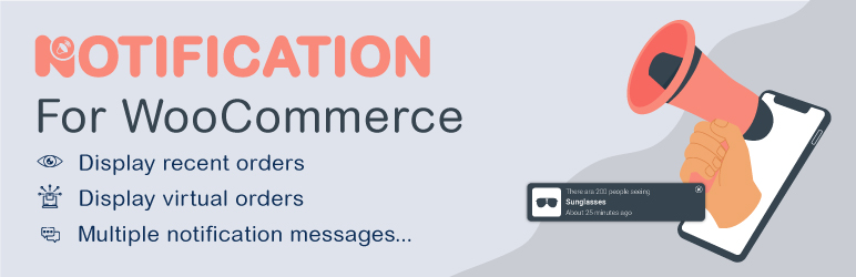Notification For WooCommerce | Boost Your Sales – Recent Sales Popup – Live Feed Sales – Upsells Preview Wordpress Plugin - Rating, Reviews, Demo & Download