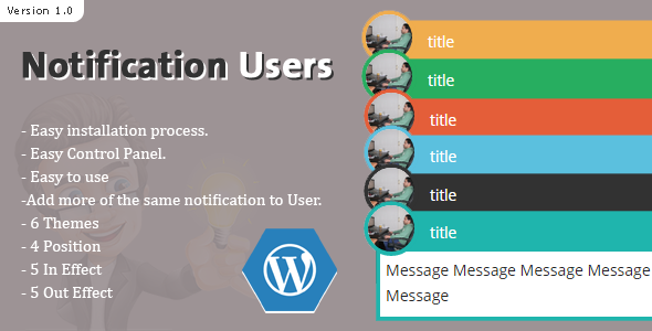 Notification Users Plugins Wordpress Preview - Rating, Reviews, Demo & Download
