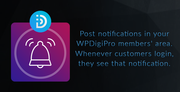 Notifications Addon For WPDigiPro Preview Wordpress Plugin - Rating, Reviews, Demo & Download