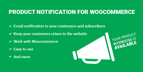 Notify Me! Product Notification For WooCommerce Preview Wordpress Plugin - Rating, Reviews, Demo & Download