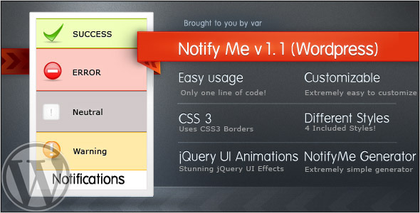 NotifyMe (Wordpress Edition) Preview - Rating, Reviews, Demo & Download