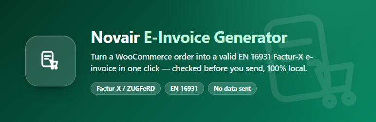 Novair E-Invoice Generator For Factur-X And WooCommerce Preview Wordpress Plugin - Rating, Reviews, Demo & Download