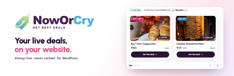 NowOrCry Deals Preview Wordpress Plugin - Rating, Reviews, Demo & Download