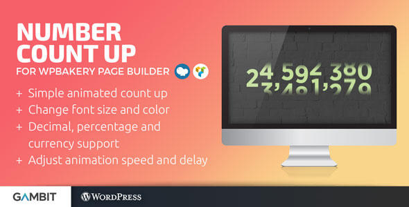 Number Count Up For WPBakery (formerly Visual Composer) Preview Wordpress Plugin - Rating, Reviews, Demo & Download