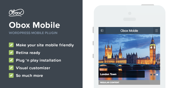 Obox Mobile – WordPress Mobile Plugin Preview - Rating, Reviews, Demo & Download