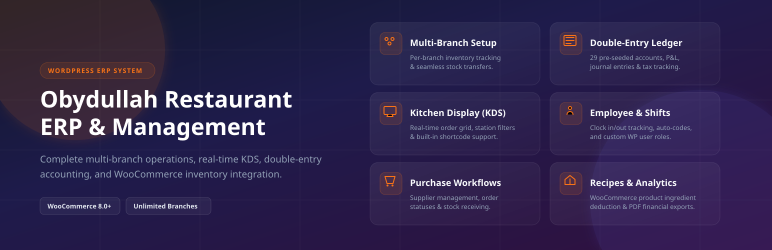 Obydullah Restaurant ERP Preview Wordpress Plugin - Rating, Reviews, Demo & Download