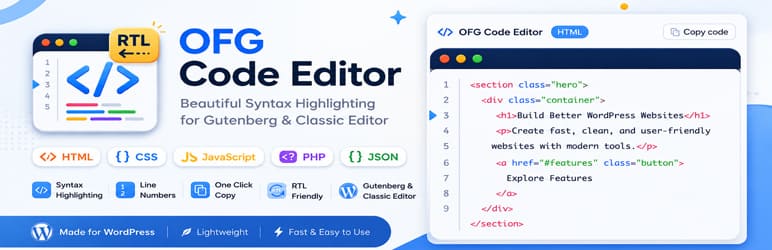 OFG Code Editor Preview Wordpress Plugin - Rating, Reviews, Demo & Download