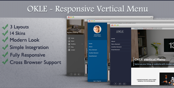 OKLE – Responsive Vertical Menu Plugin for Wordpress Preview - Rating, Reviews, Demo & Download