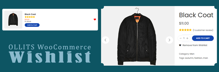 OLLITS Wishlist For WooCommerce Preview Wordpress Plugin - Rating, Reviews, Demo & Download