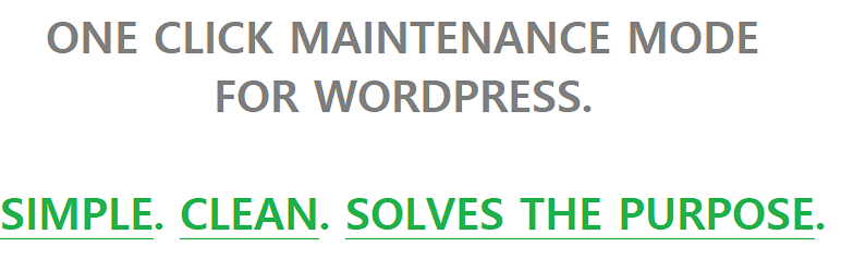 One Click Maintenance Mode Preview Wordpress Plugin - Rating, Reviews, Demo & Download