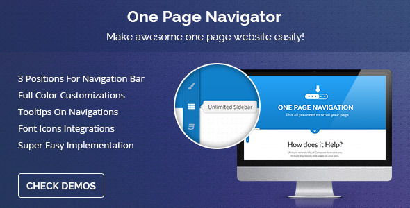 One Page Navigator For Visual Composer Preview Wordpress Plugin - Rating, Reviews, Demo & Download