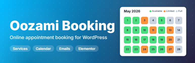 Oozami Booking Preview Wordpress Plugin - Rating, Reviews, Demo & Download