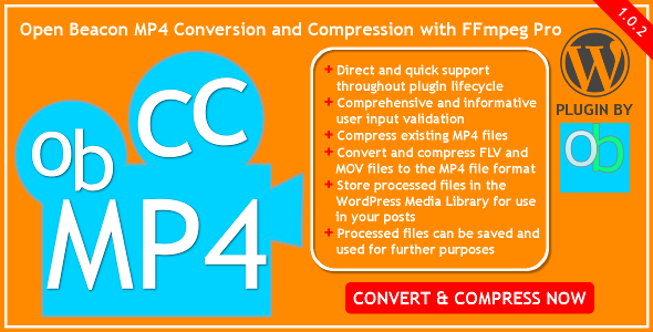 Open Beacon MP4 Conversion And Compression With FFmpeg Pro Preview Wordpress Plugin - Rating, Reviews, Demo & Download