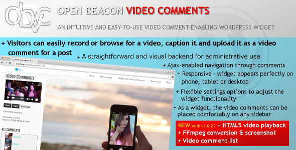Open Beacon Video Comments For WP Using FFmpeg Preview Wordpress Plugin - Rating, Reviews, Demo & Download