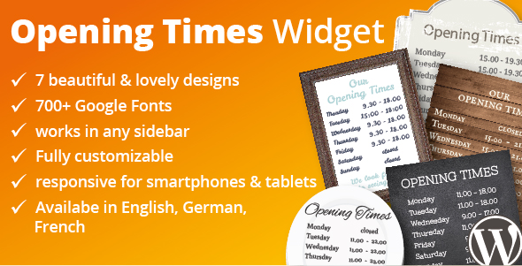 Opening Time Widget Preview Wordpress Plugin - Rating, Reviews, Demo & Download
