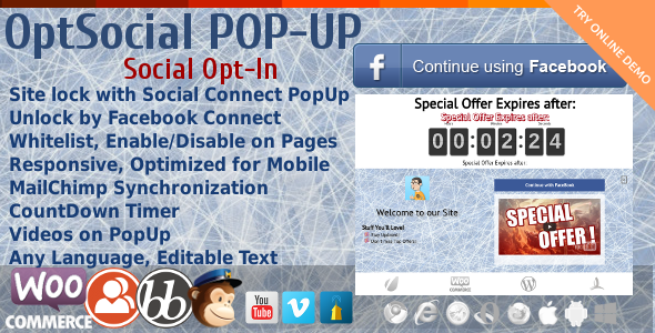 OptSocial – Social Opt-In Pop-Up Preview Wordpress Plugin - Rating, Reviews, Demo & Download