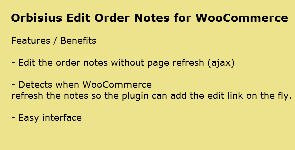 Orbisius Edit Order Notes For WooCommerce Preview Wordpress Plugin - Rating, Reviews, Demo & Download